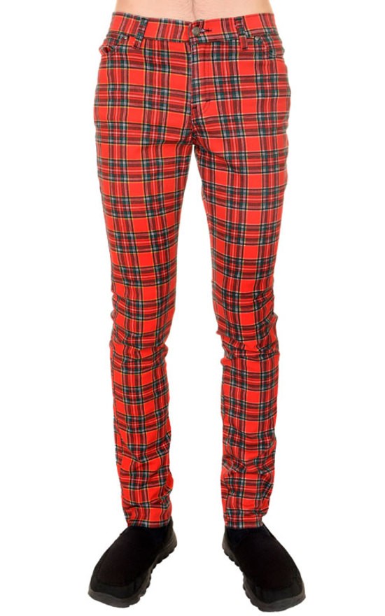 Pantalones pitillo escocés rojo – TOUCHME MODA Tienda Moda Rock y Alternativa