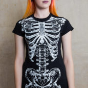 Camiseta esqueleto brilla en la oscuridad
