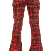 Pantalones campana tartán rojo