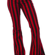 Pantalones campana rayas negras y rojas