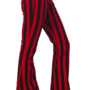 Pantalones campana rayas negras y rojas