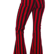 Pantalones campana rayas negras y rojas